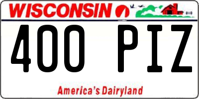 WI license plate 400PIZ