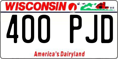 WI license plate 400PJD
