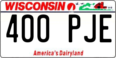 WI license plate 400PJE