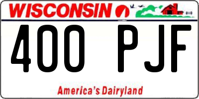 WI license plate 400PJF