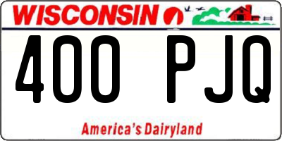 WI license plate 400PJQ