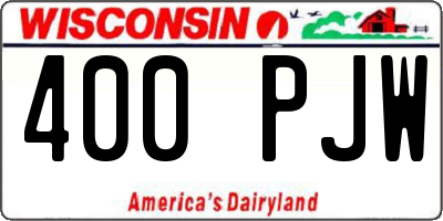 WI license plate 400PJW