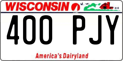 WI license plate 400PJY