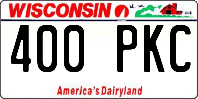 WI license plate 400PKC