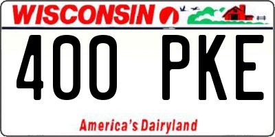 WI license plate 400PKE