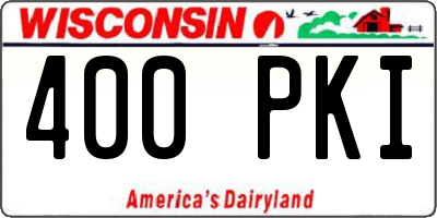 WI license plate 400PKI
