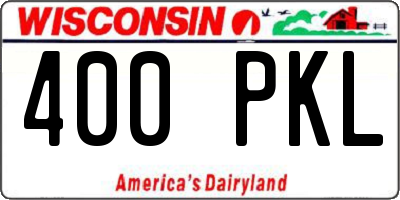 WI license plate 400PKL