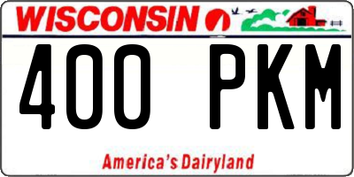 WI license plate 400PKM