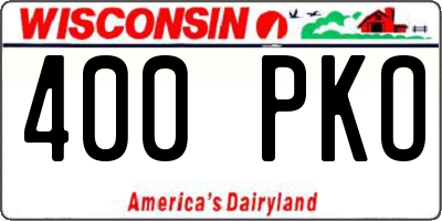 WI license plate 400PKO