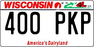 WI license plate 400PKP