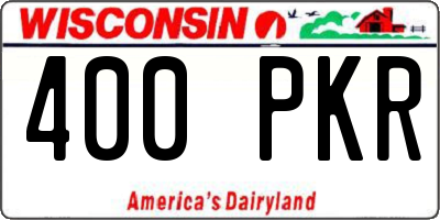 WI license plate 400PKR