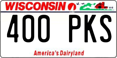WI license plate 400PKS