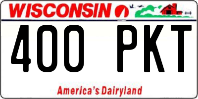 WI license plate 400PKT