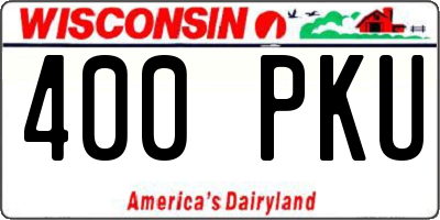 WI license plate 400PKU
