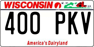WI license plate 400PKV