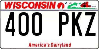 WI license plate 400PKZ