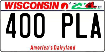WI license plate 400PLA