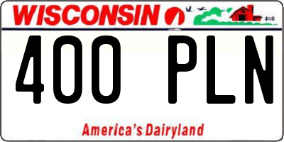 WI license plate 400PLN