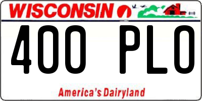 WI license plate 400PLO