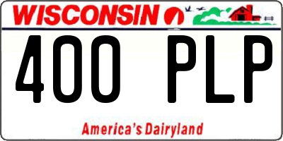 WI license plate 400PLP