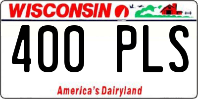 WI license plate 400PLS