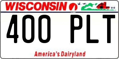 WI license plate 400PLT