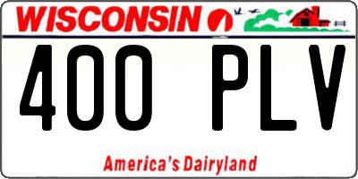 WI license plate 400PLV