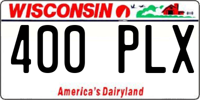 WI license plate 400PLX