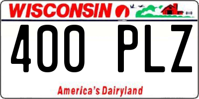 WI license plate 400PLZ