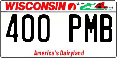 WI license plate 400PMB