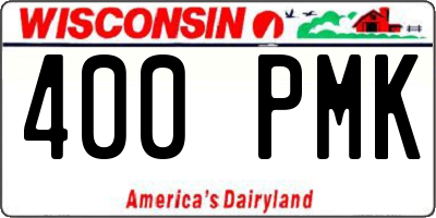 WI license plate 400PMK