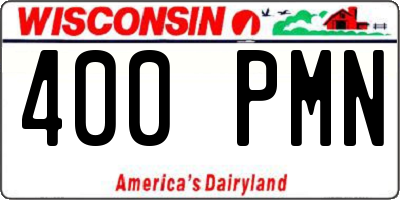 WI license plate 400PMN