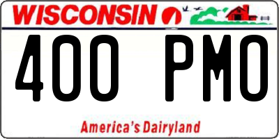 WI license plate 400PMO