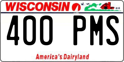 WI license plate 400PMS
