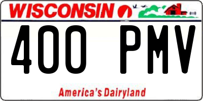 WI license plate 400PMV