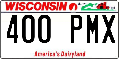 WI license plate 400PMX