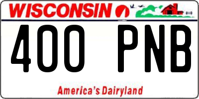 WI license plate 400PNB