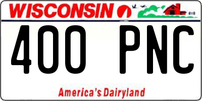 WI license plate 400PNC