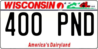 WI license plate 400PND