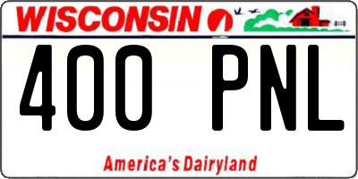 WI license plate 400PNL