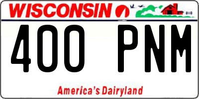 WI license plate 400PNM