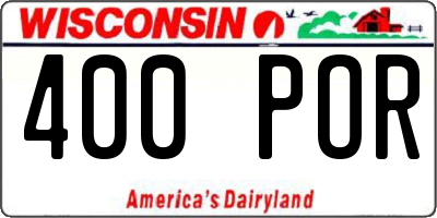 WI license plate 400POR