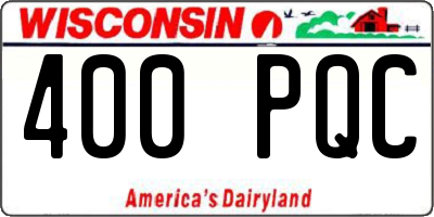 WI license plate 400PQC