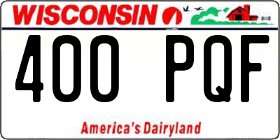 WI license plate 400PQF