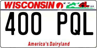 WI license plate 400PQL