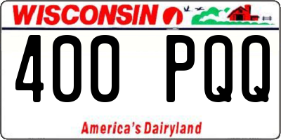 WI license plate 400PQQ