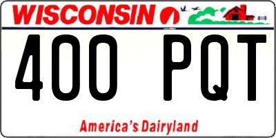 WI license plate 400PQT