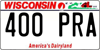 WI license plate 400PRA