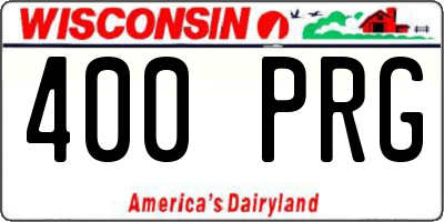 WI license plate 400PRG