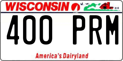 WI license plate 400PRM